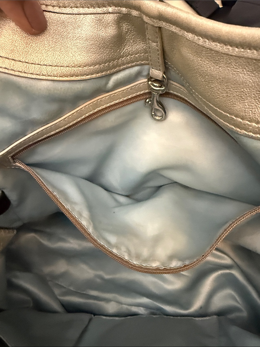 Coach Shimmering Silver Shoulder Bag - Picture 5 of 8